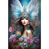 Feather Angel Girl - Round AB Drills Diamond Painting(65*45cm)