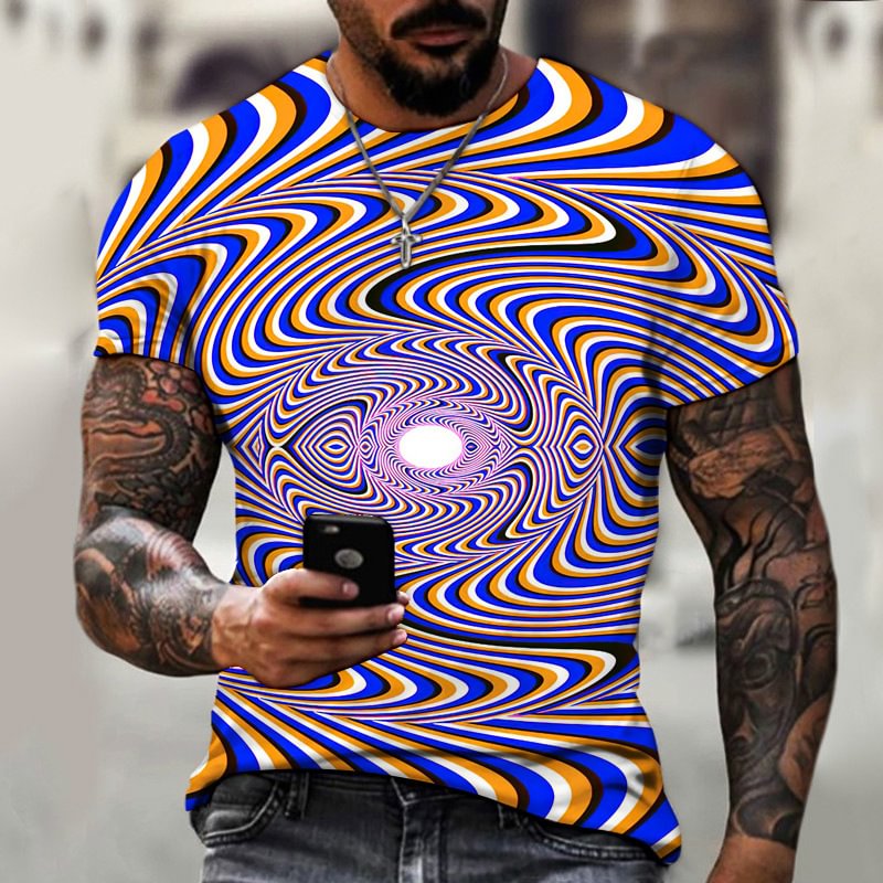 Men's 3D Print O Neck Short Sleeve T-shirt 