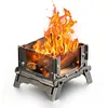 Mini Glass Observation Stand Portable Folding Outdoor Wood Stove Incense Burner
