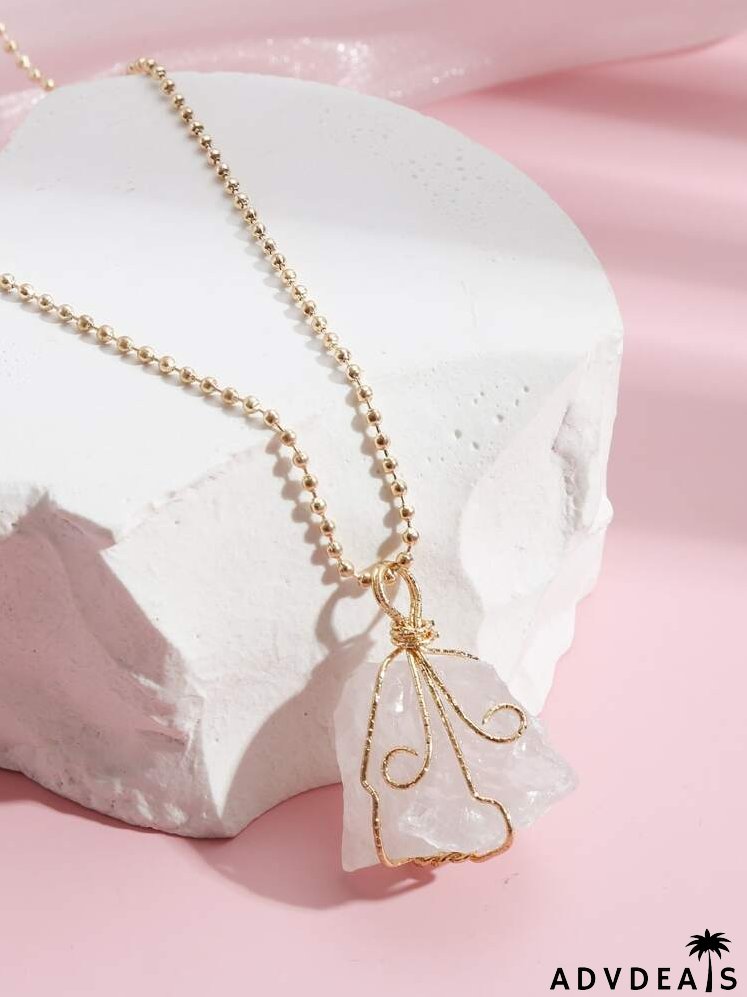 Irregular Stone Pendant Necklace