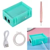 (US Local)Diamond Aid Tool Portable USB Vacuum Diamond Painting Pen Kit for DIY (Green)