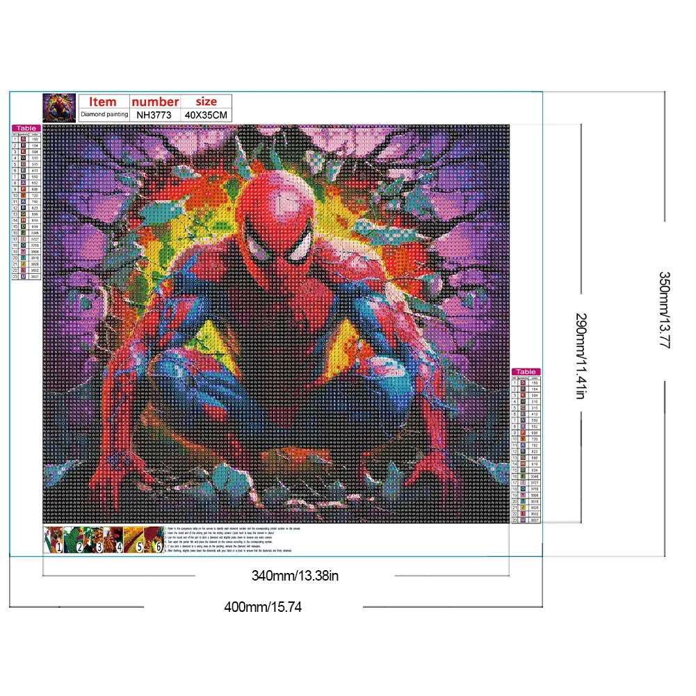 Diamond Painting - Full Round Drill - Spiderman Breaking Wall(Canvas|40*35cm)