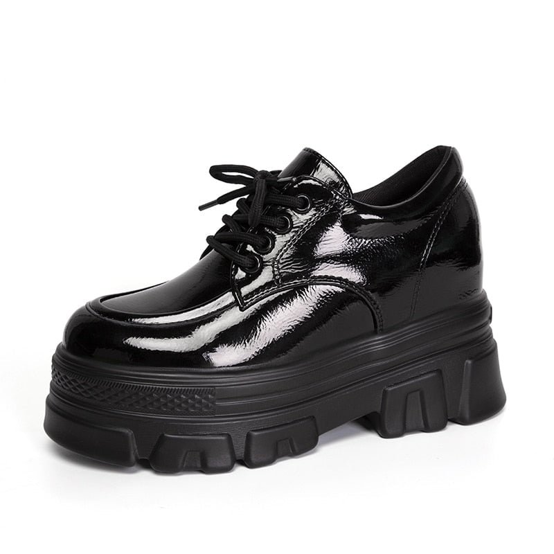 2020 Autumn Women Platform Sneakers Chunky Ulzzang Fashion Ladies Casual Shoes Woman Leather Tenis Female White Black 6cm High