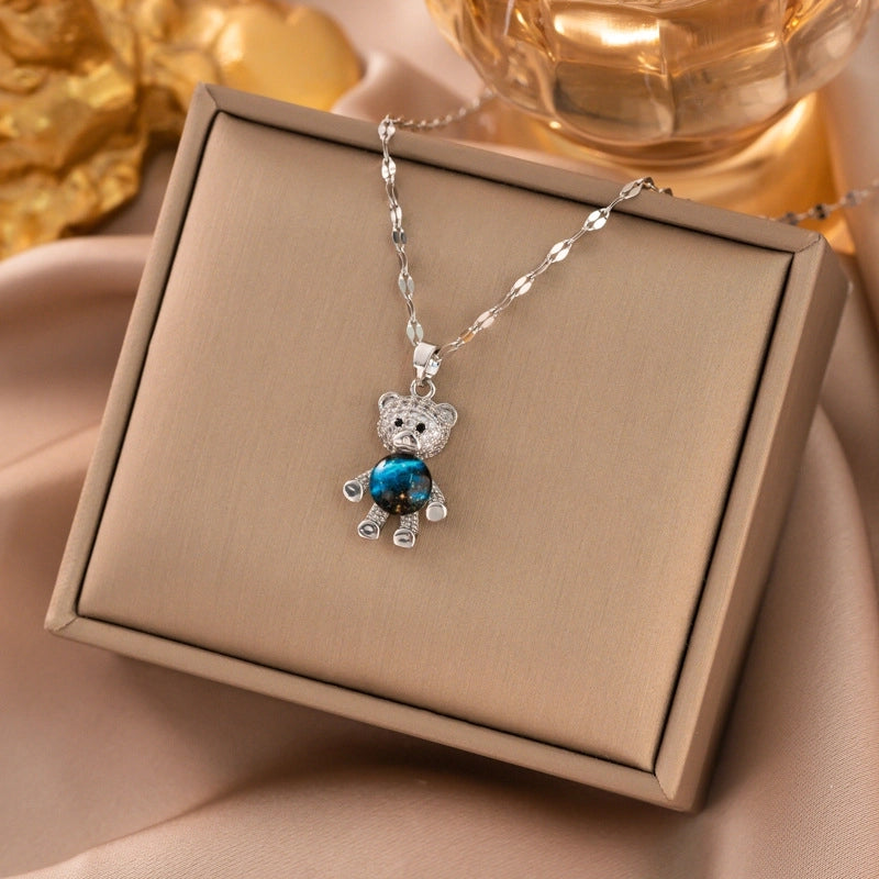 Elegant Animal Star Heart Shape Titanium Steel Rhinestones Plating Inlay Pendant Necklace