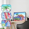 Beach Huts and Buses  | Crystal Rhinestone  | Special Shaped Diamond Painting Kits
