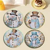 4PCS Diamond Painting Placemats Insulated Dish Mats | Snowman
