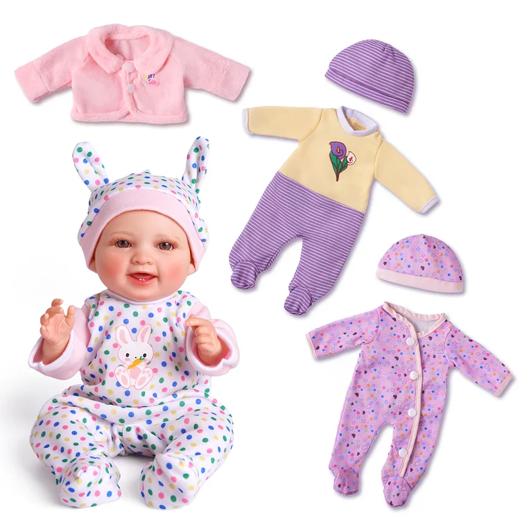 For 10-12 Inches Reborn Baby Dolls Multi-style Clothing Set for Girls 3Pcs Accessories Set