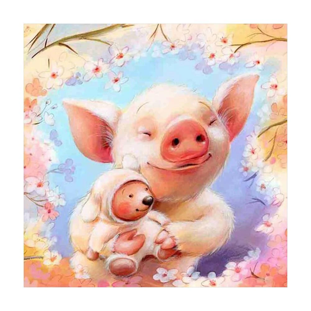 Diamond Painting - Full Square Drill - Lovely Pig(30*30cm)