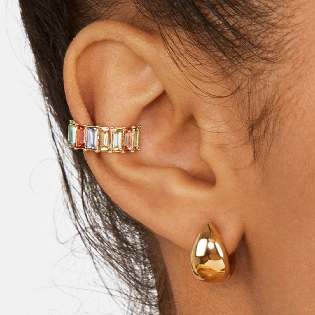 C shape women rhinestone ear clip
