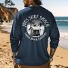 Men's Vintage Surf Shack Print Crew Neck Long Sleeve T-Shirt by Inlyline