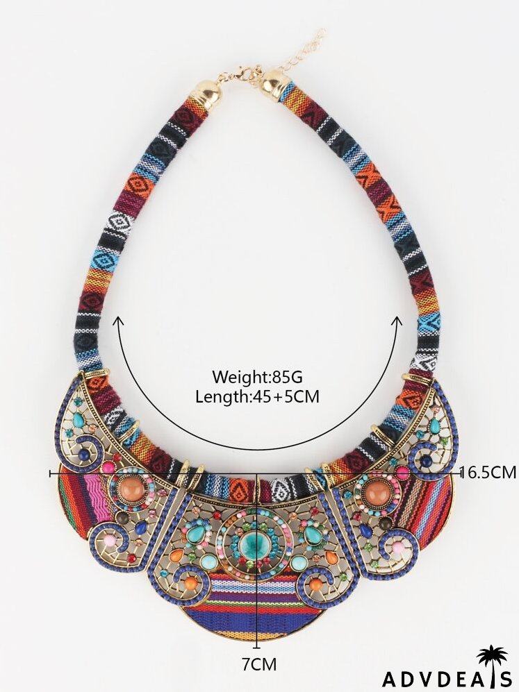 Rhinestone Decor Exaggerated Design Necklace