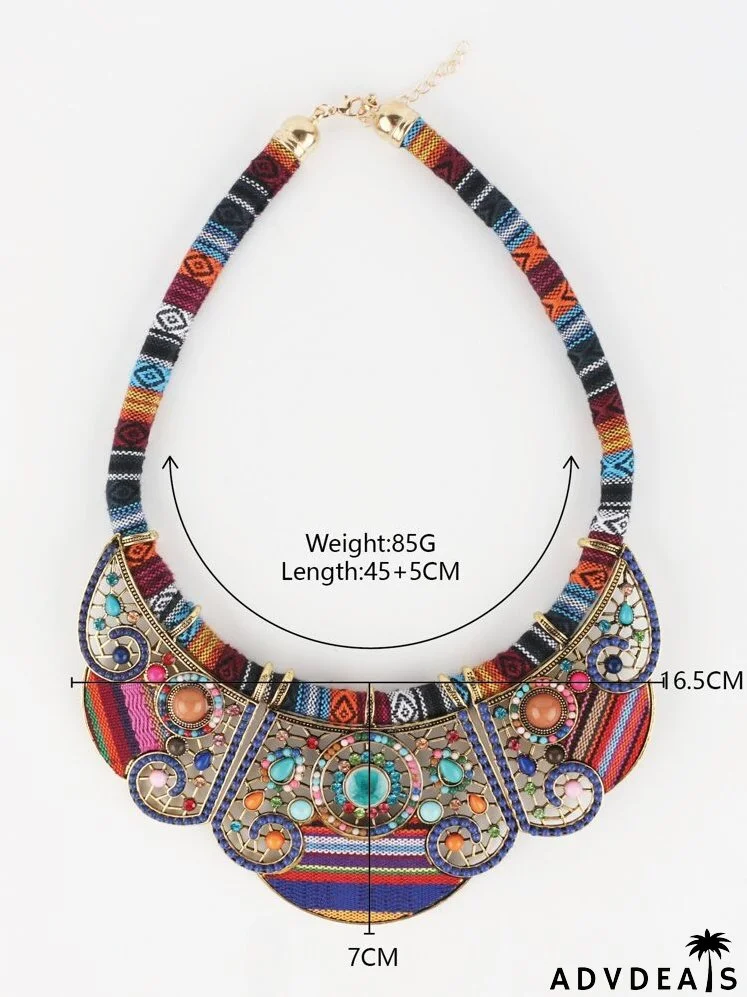 Rhinestone Decor Exaggerated Design Necklace