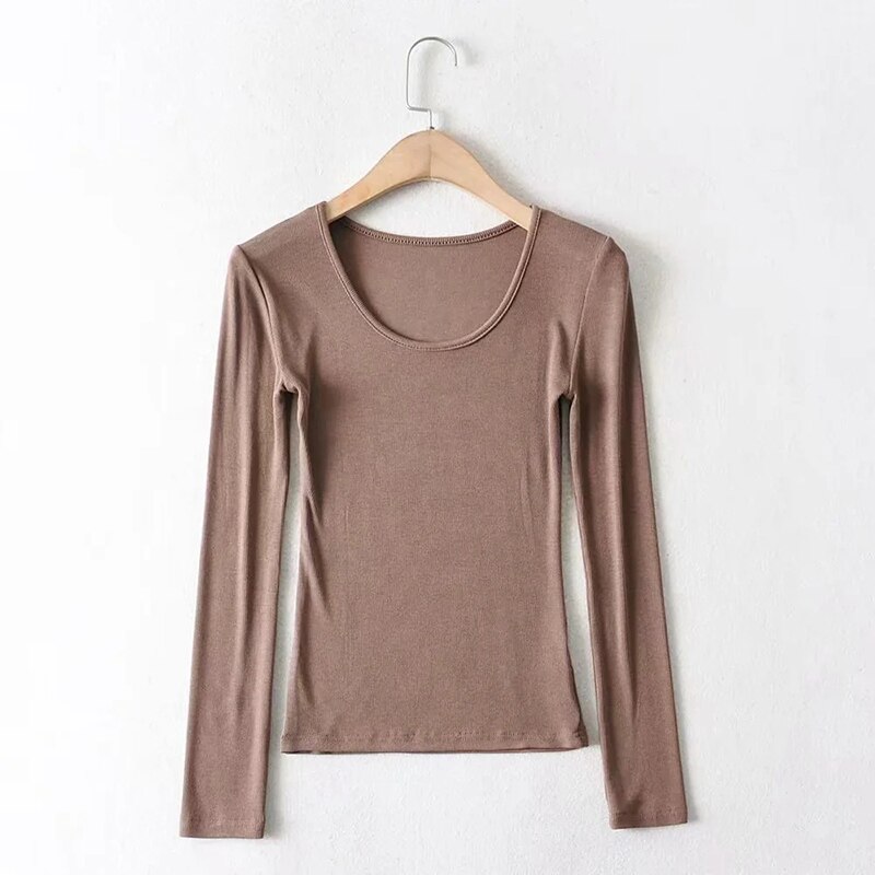 Lifesmybeach costumes for women sexy 2025 Women Clothing Tops Fit Casual Elastic Cotton Solid O-neck full sleeve T-shirt