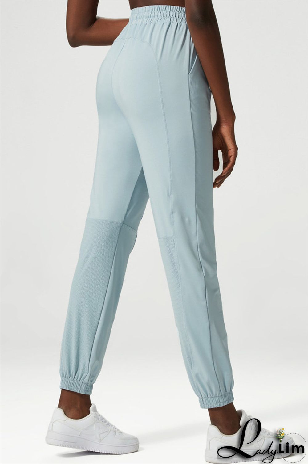Apricot Casual Sportswear Solid Patchwork Regular High Waist Trousers