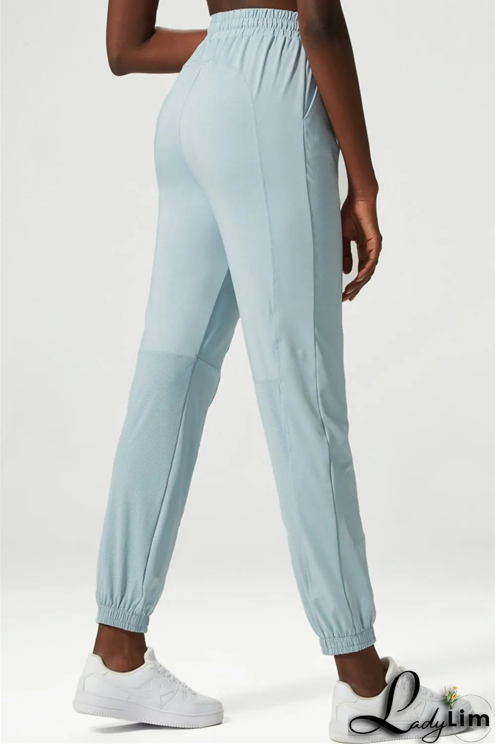 Apricot Casual Sportswear Solid Patchwork Regular High Waist Trousers