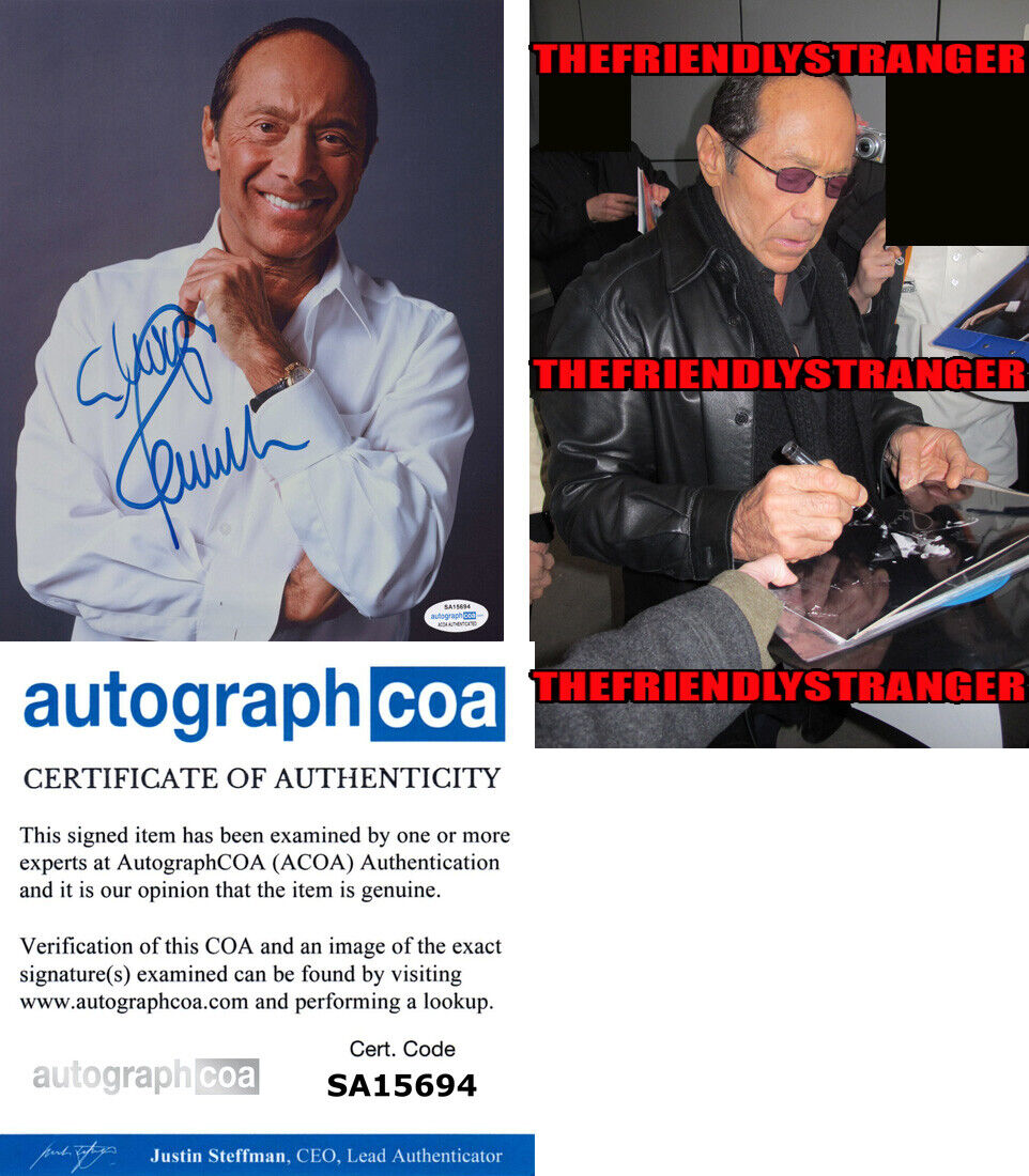 PAUL ANKA signed Autographed 8X10 Photo Poster painting d PROOF Singer LONEY BOY Diana ACOA COA