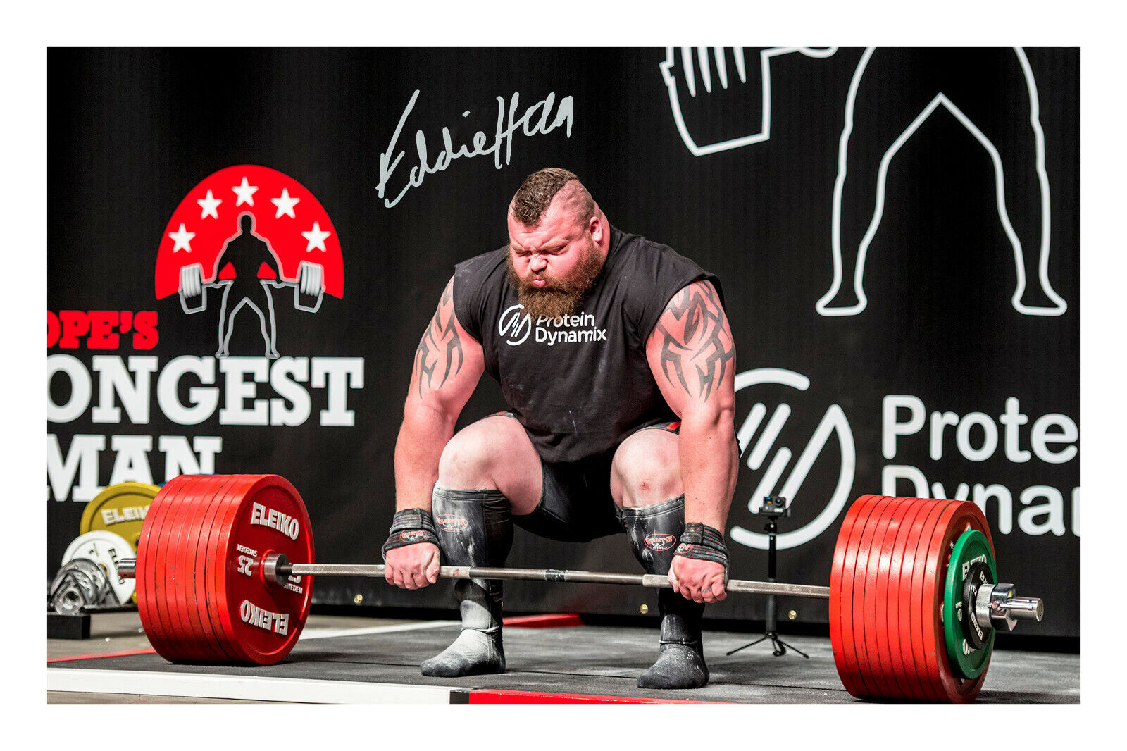 Eddie Hall Signed A4 Photo Poster painting Print Autograph Worlds Strongest Man The Beast