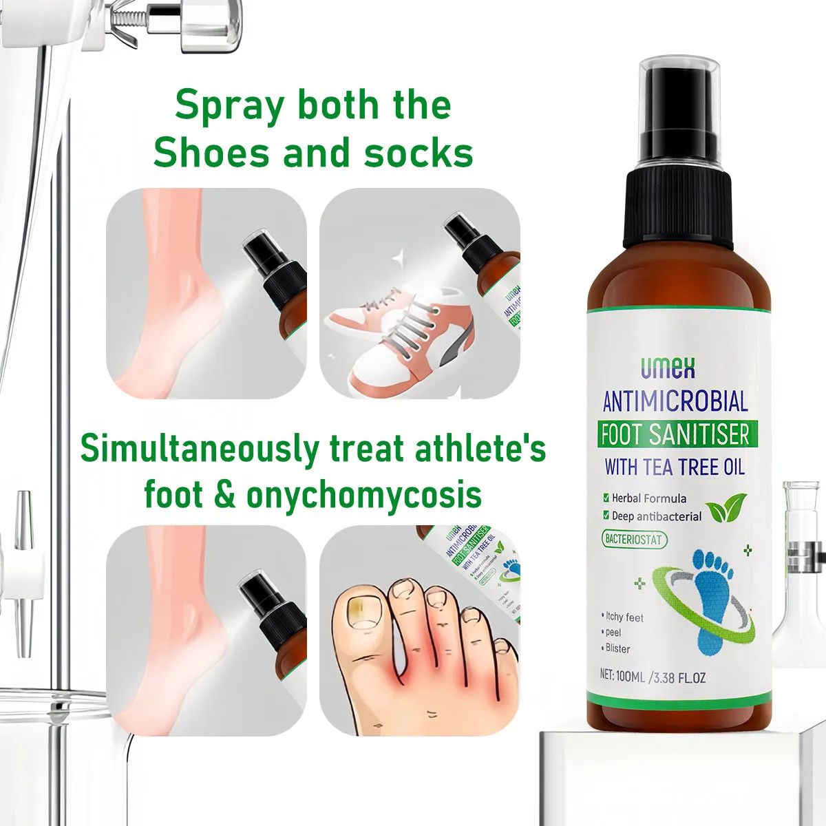 How to use UMEX Tea Tree Foot Spray