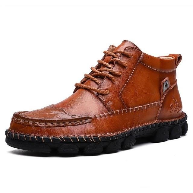 Cow Split Leather Men Boots Comfortable Boots Men Footwear Rubber Ankle Boots Men's Shoes | EGEMISS