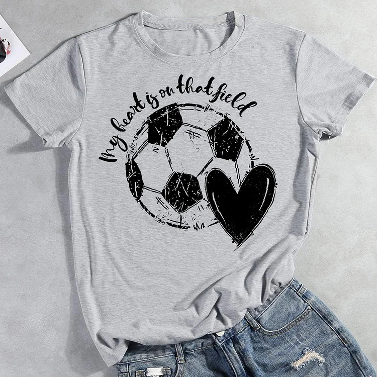 My Heart Is On That Field Round Neck T-shirt-0019075-Annaletters