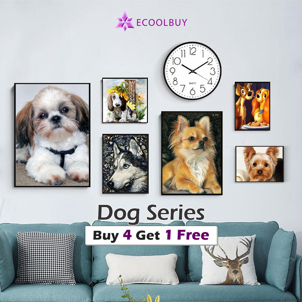 Ecoolbuy Diamond Painting Kits all Buy 4 Get 1 Free for 20,000+ Kits