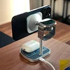 KUXIU 3-Point Power Creative 3-in-1 MagSafe Charging Stand - Gray