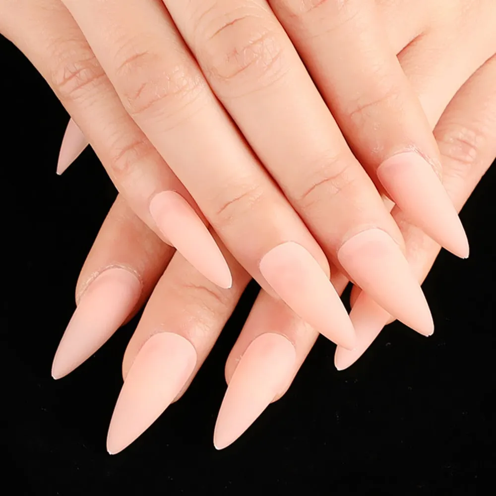 24Pcs Press On Matte Ballerina Coffin Fake Nails With Design Artificial False Nails DIY Finger Tips Manicure Tool-Nail Inspo