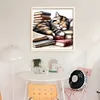Books And Cats-11CT Stamped Cross Stitch 40*40cm/15.75*15.75in tapestrymarket