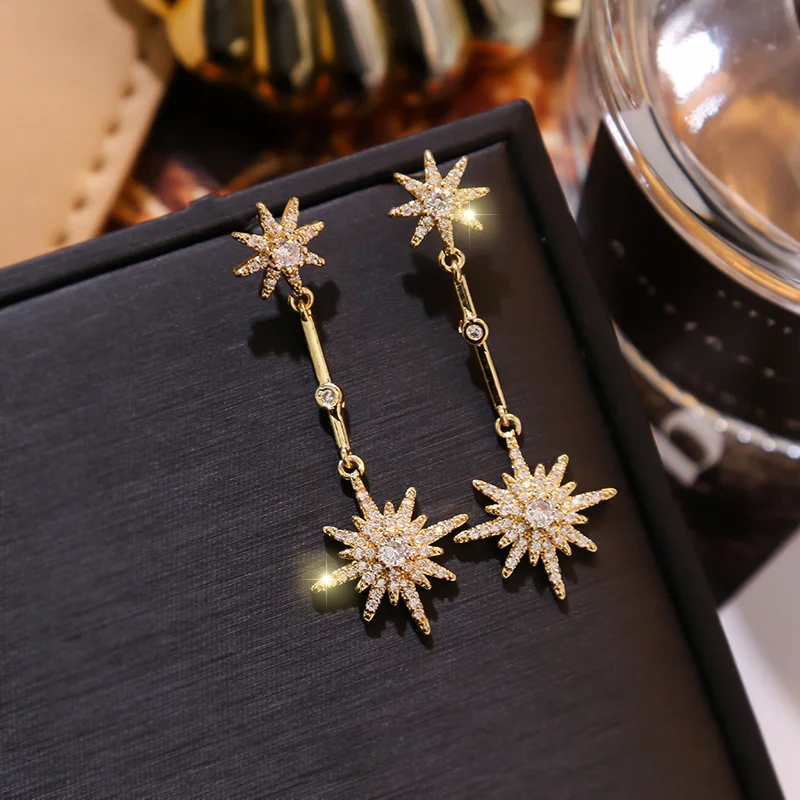 Octagram Rhinestone Earrings