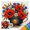 Vase Full 18CT 2 Strands DIY Stamped Cross Stitch Kits for Beginners Adults Home Wall Decor Cross Stitch Art and Crafts Kits 25x25cm tapestrymarket