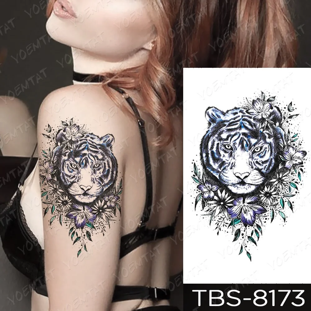 Sdrawing Temporary Tattoo Sticker Yin Yang Dragon Feather Wings Flash Tattoos Wolf Totem Body Art Arm Fake Tatoo Men