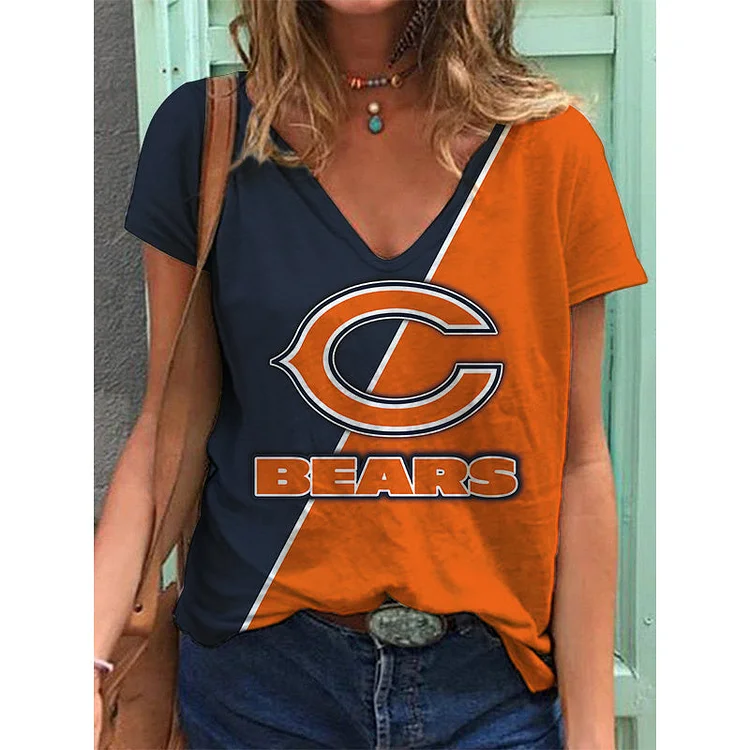 Chicago Bears Lightweight Short Sleeve V-Neck T-Shirt