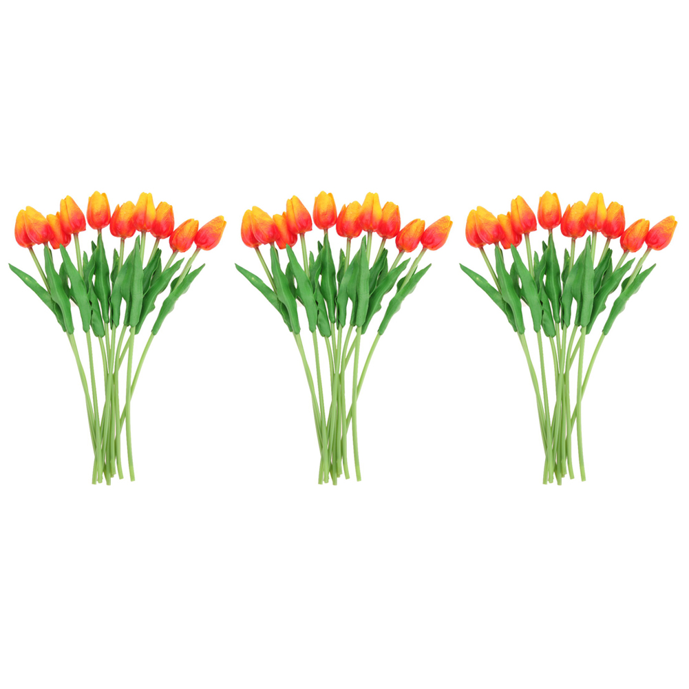 

3 x 10 Simulation PU Tulip Flowers Wedding Home Decor Decoration, 501 Original