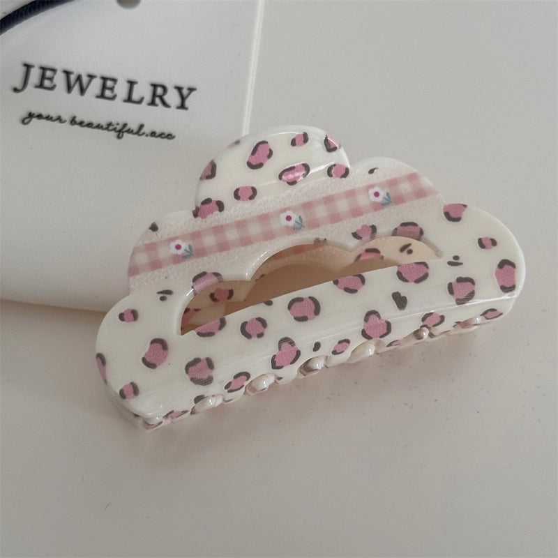 Women’s Cute Sweet Korean Style Color Block Heart Shape Arylic Hair Claws