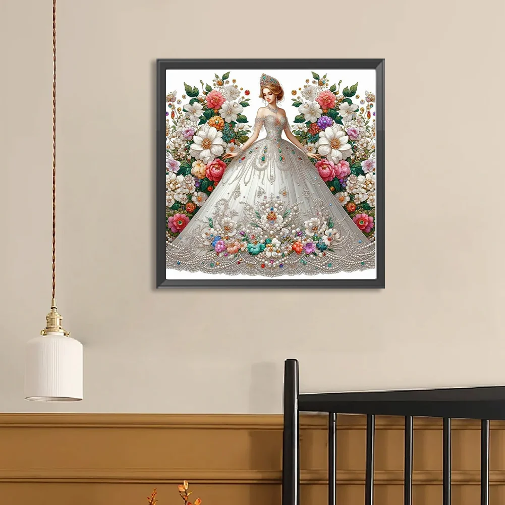 Diamond Painting - Full Round Drill - Flower Dress Beauty(Canvas|40*40cm)