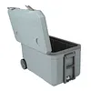 [US Local Warehouse] 70L White Cooler with Wheels Hard Shell Ice Chest Keep Food Warm Rolling Wheeled Camping Cooler for Beach Drink Beverage Picnic Fishing