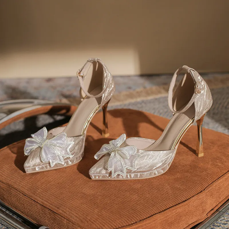 Churchf Churchf High Heels 2023 Spring And Autumn New Fine Heel Pointed Sexy Female Shoes Korean Version Joker High Heel Wedding Shoes