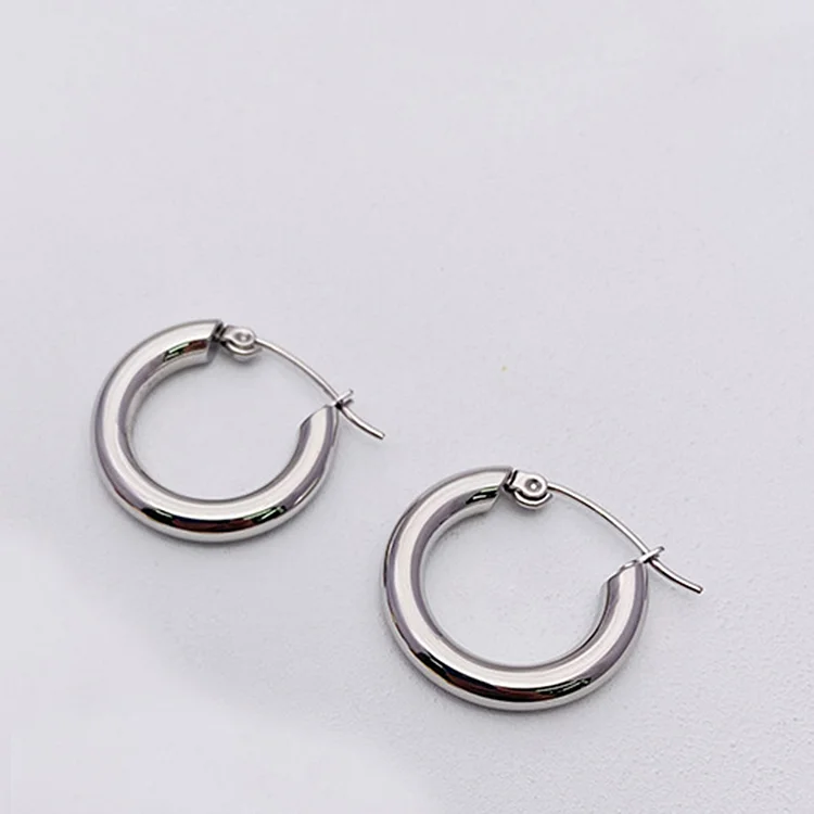 Simple Stainless Steel Hoop Earrings