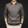 Men's Half Zip Solid Color Casual Sweater