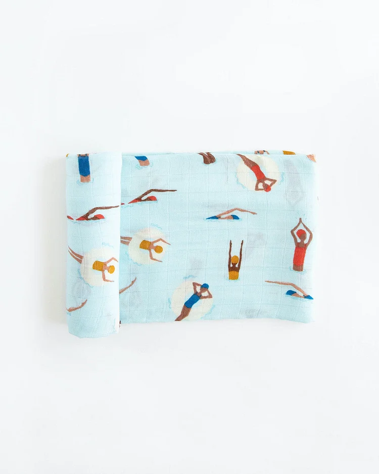 Deluxe Muslin Swaddle Blanket - Swim Cap