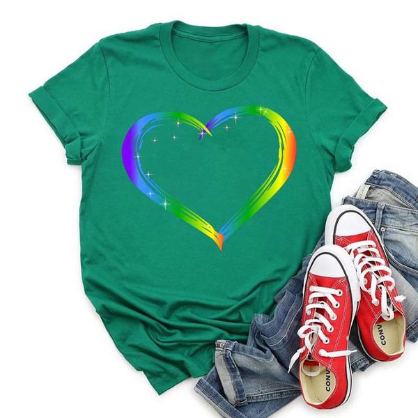 Cute Love Gesture T-shirts For Women Summer Tee Shirt Femme Casual Short Sleeve Round Neck Tops T-shirts - Shop Trendy Women's Clothing | LoverChic