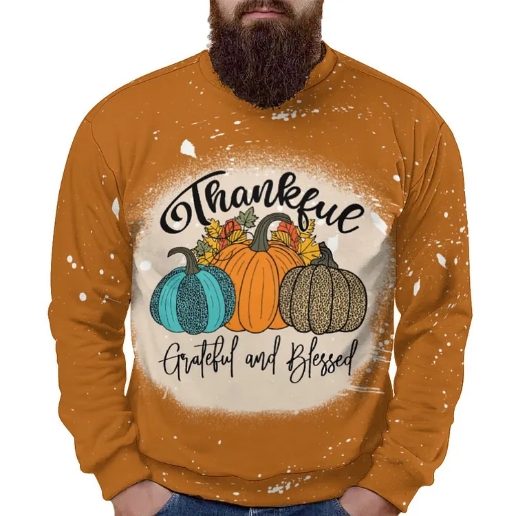 Personalized Design Thanksgiving Men's Full Print Pullover Hoodie Full Print