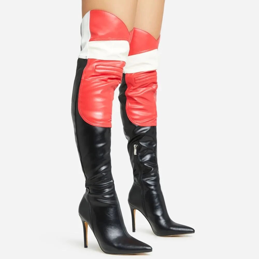 VCSHOES Over The Knee Boots Thin High Heel Shoes Thigh High Tall Boots Club Street Shoes Women 44