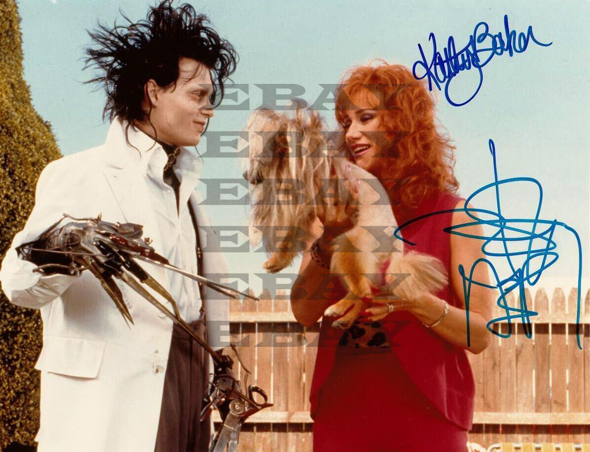 Johnny Depp & Kathy Baker Scissorhands Autographed Signed 8x10 Photo Poster painting Reprint