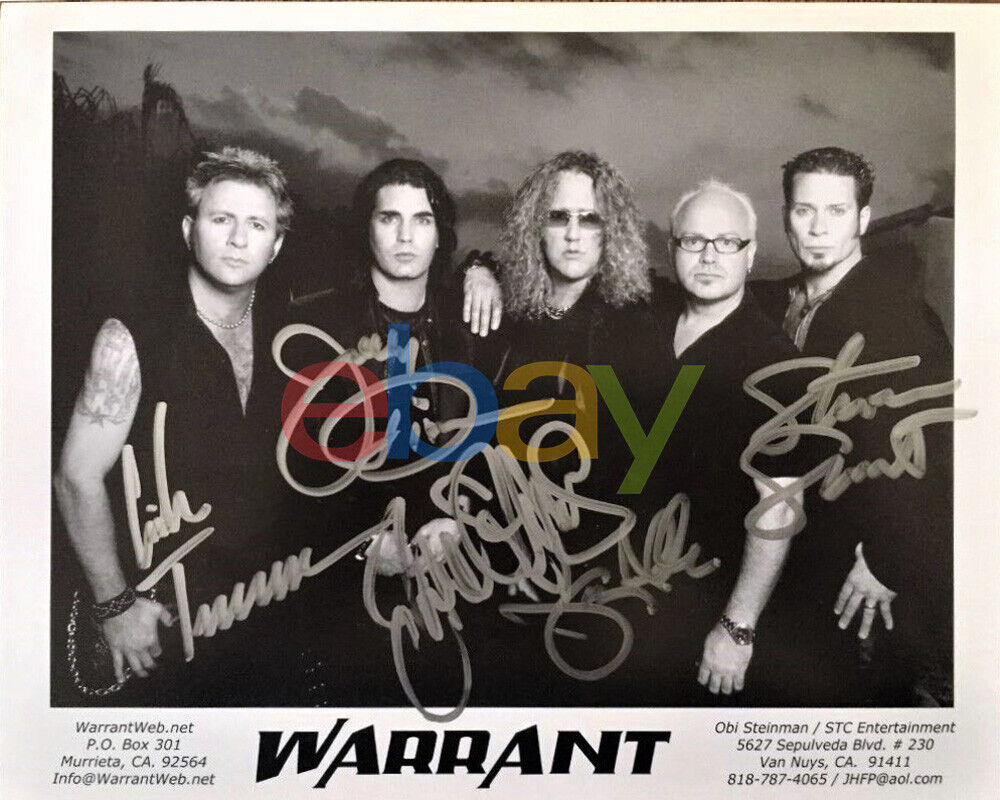 Warrent Band Signed 8x10 Autographed Photo Poster painting reprint