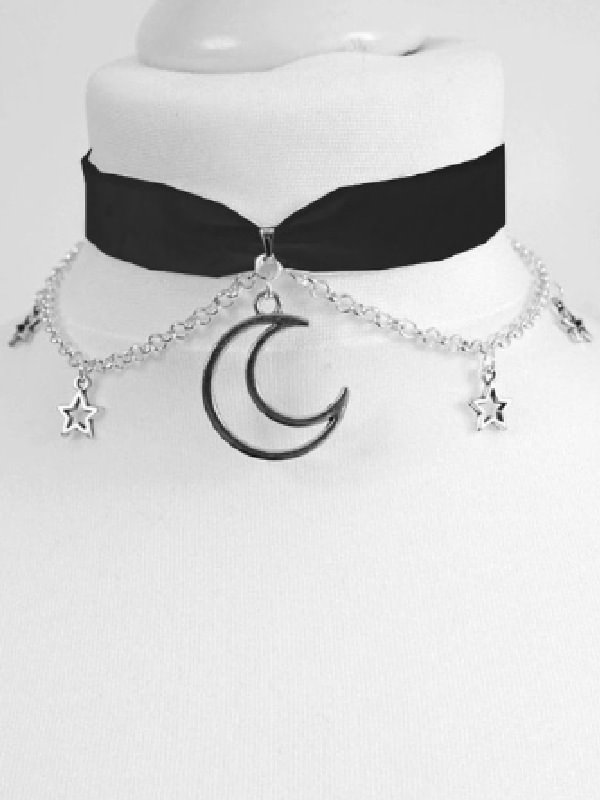 Gothic Dark Moon&Star Velvet Choker