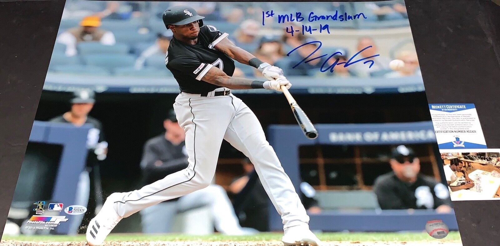 Tim Anderson White Sox Autographed Signed 16x20 Beckett COA 1st MLB Grand Slam 1