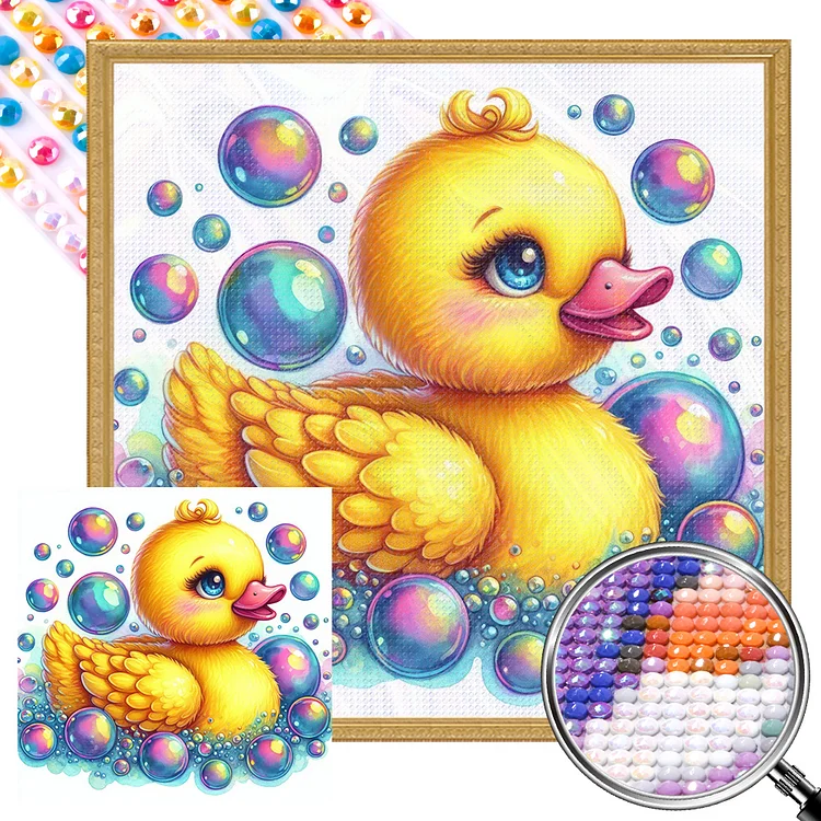 Colorful Bubbles And Ducklings 40*40CM (Canvas) Full AB Round Drill Diamond Painting gbfke