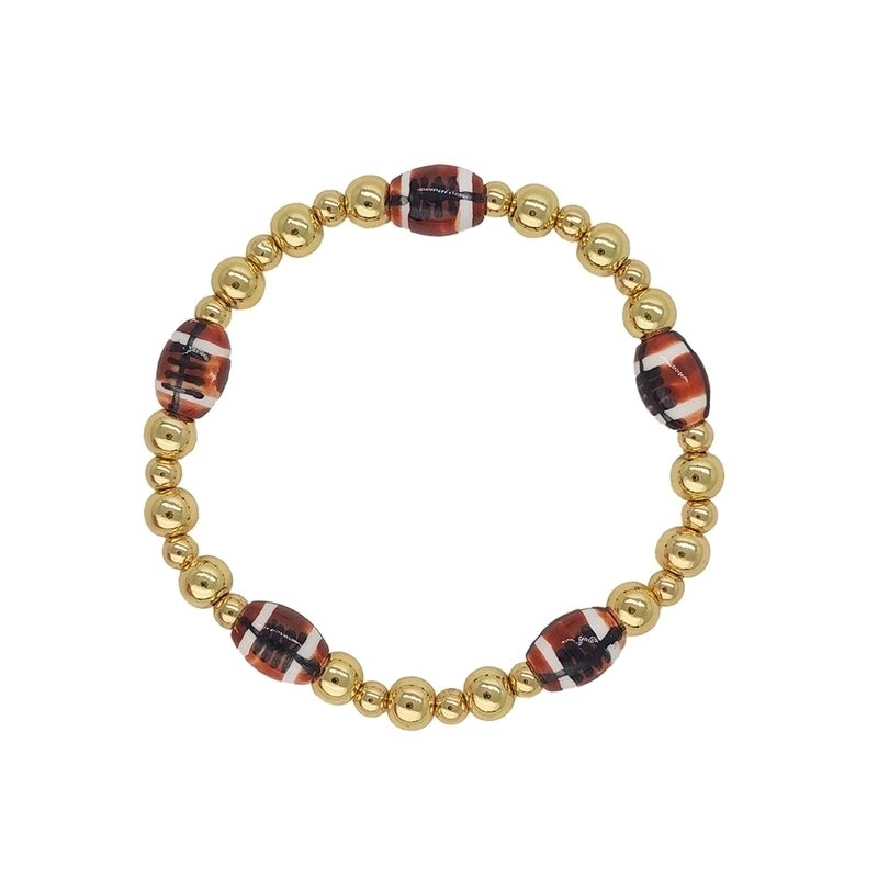 Sports Baseball Rugby Copper Beaded Bracelets