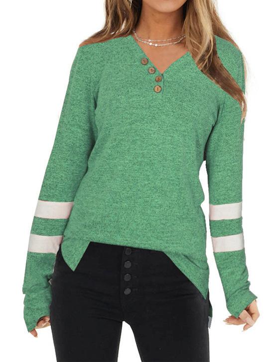 Women's V-neck Long Sleeve Tops